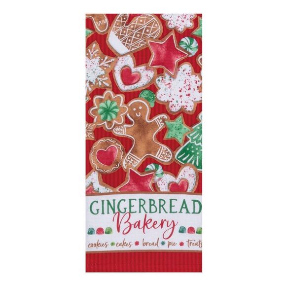 Sweet Gingerbread Bakery Cakes Cookies Holiday Dual Purpose Kitchen Terry Towel - Picture 1 of 4